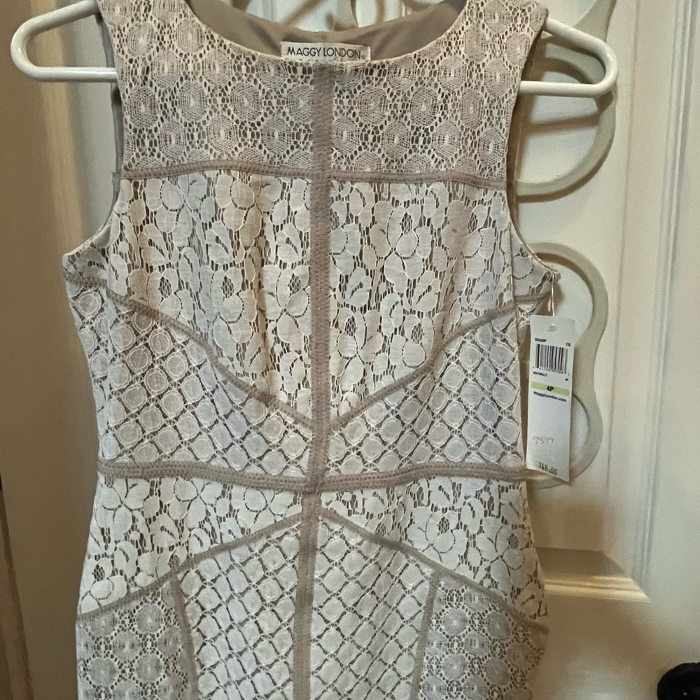 NWT! Maggy London Petites Elegant Lace Sleeveless Dress - Picture 4 of 9